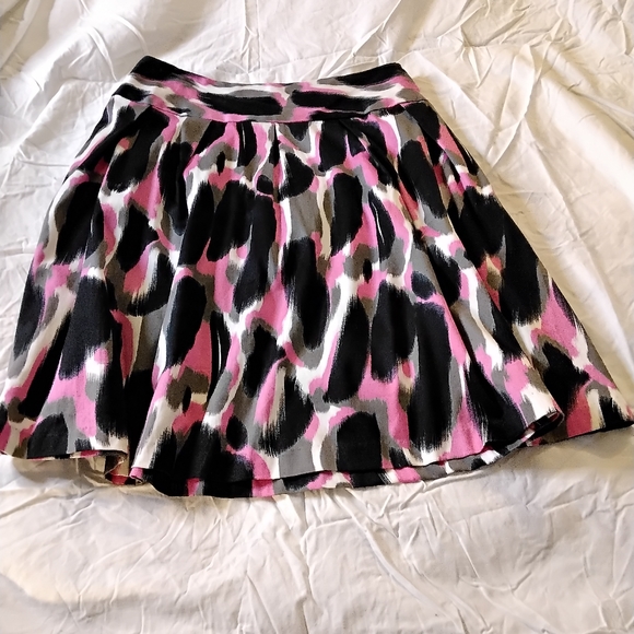 Pink  Black White A-Line Skirt Abstract Size 4 - Picture 4 of 7